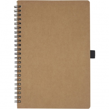 Logo trade promotional products picture of: Cobble A5 wire-o recycled cardboard notebook with stone paper